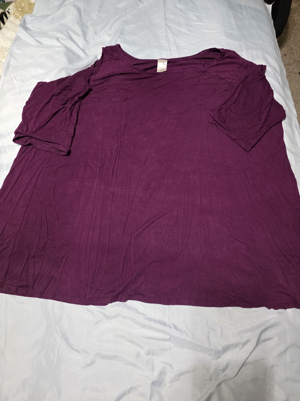 Terra & Sky Deep Plum Scoop Neck Tunic Top